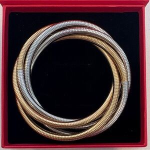 Source Unknown Gold and Silver Bracelet Set